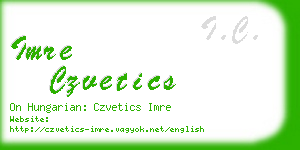 imre czvetics business card
